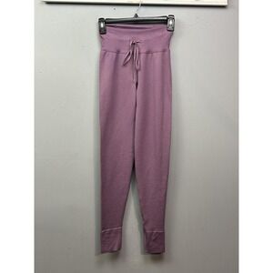 PINK Active Pants Womens XS Purple Waffle Knit High Rise Joggers Lounge
